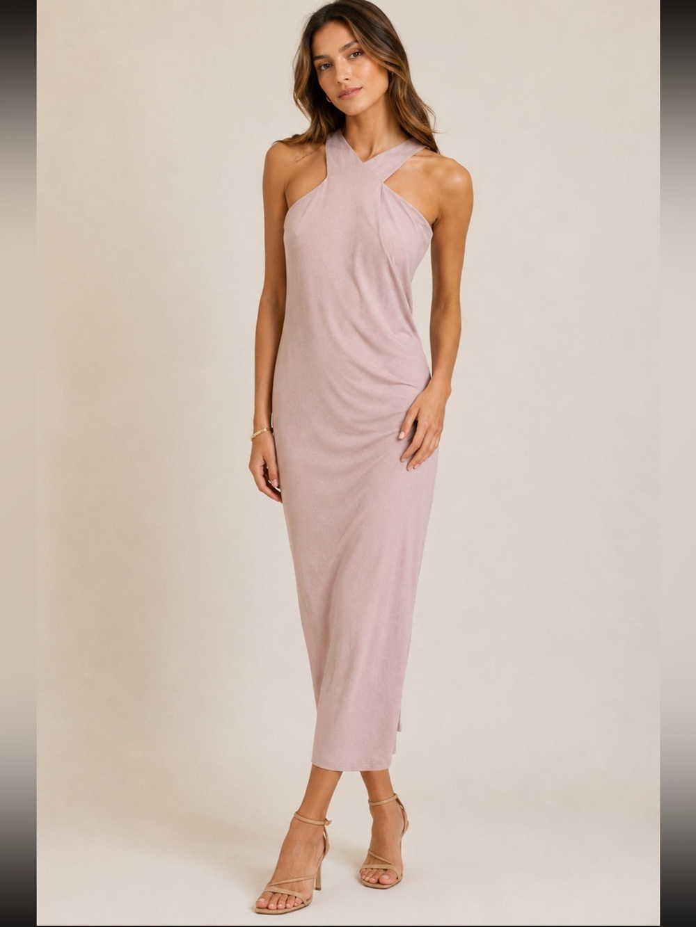 Banana Republic heritage collection, blush, asymmetrical maxi dress .6